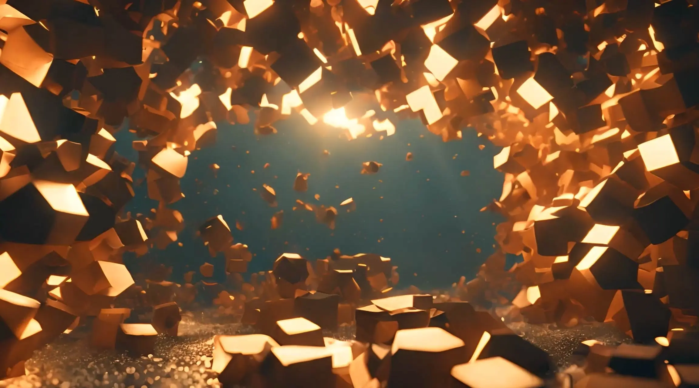 Sparkling Gold Explosion Effect Cinematic Video
